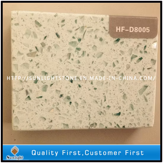 Pietra di quarzo artificiale di colore misto con diamante dorato per piano di lavoro della cucina